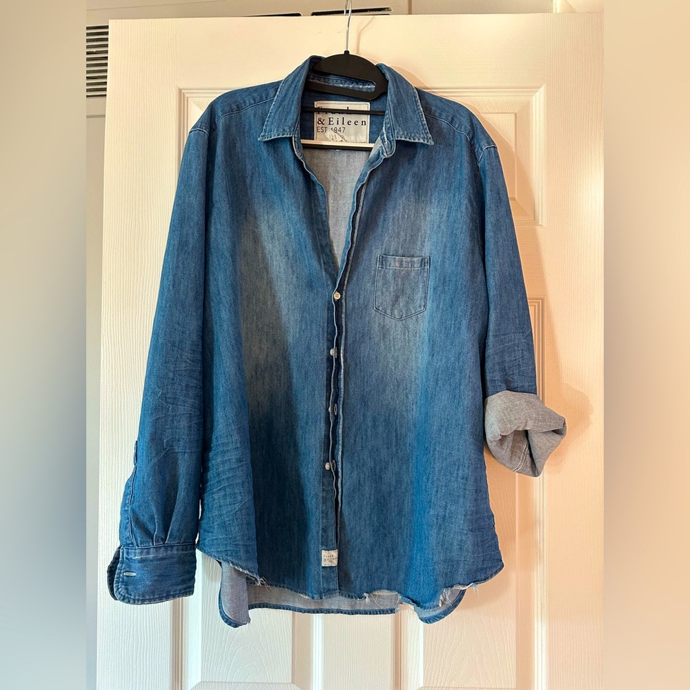 Frank & Eileen denim shirt "Eileen" in vintage stonewashed indigo